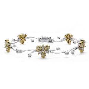 18K PULSERA BICOLOR CIRCONITAS 20CM 10 MM 15.35GR