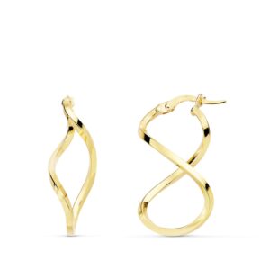 18K AROS ORO AMARILLO OCHOS LISOS 27X17 MM