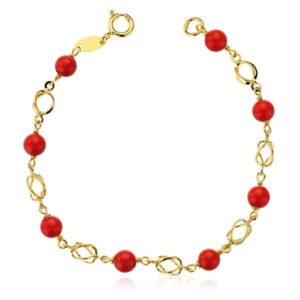 18K PULSERA AMARILLO ORO CORAL 13.5 CM 18K PULSERA AMARILLO ORO CORAL 13.5 CM