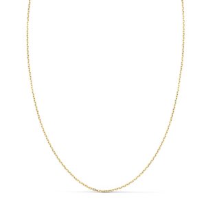 18K CADENA MACIZA  FORZADA LARGO 50 CM ANCHO 1 MM