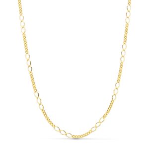 18K CADENA ORO AMARILLO TIPO CARTIER 8X3. LARGO 35 CM ANCHO 2 MM