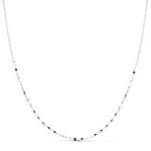 18K CADENA MACIZA ORO BLANCO DIAMANTADA 45 CM 1.2 MM 18K CADENA MACIZA ORO BLANCO DIAMANTADA 45 CM 1.2 MM