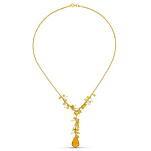 18K GARGANTILLA ORO AMARILLO PIEDRAS COLOR