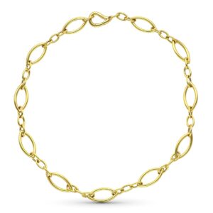 18K GARGANTILLA ORO AMARILLO ESLABON OVAL HUECA 43 CM