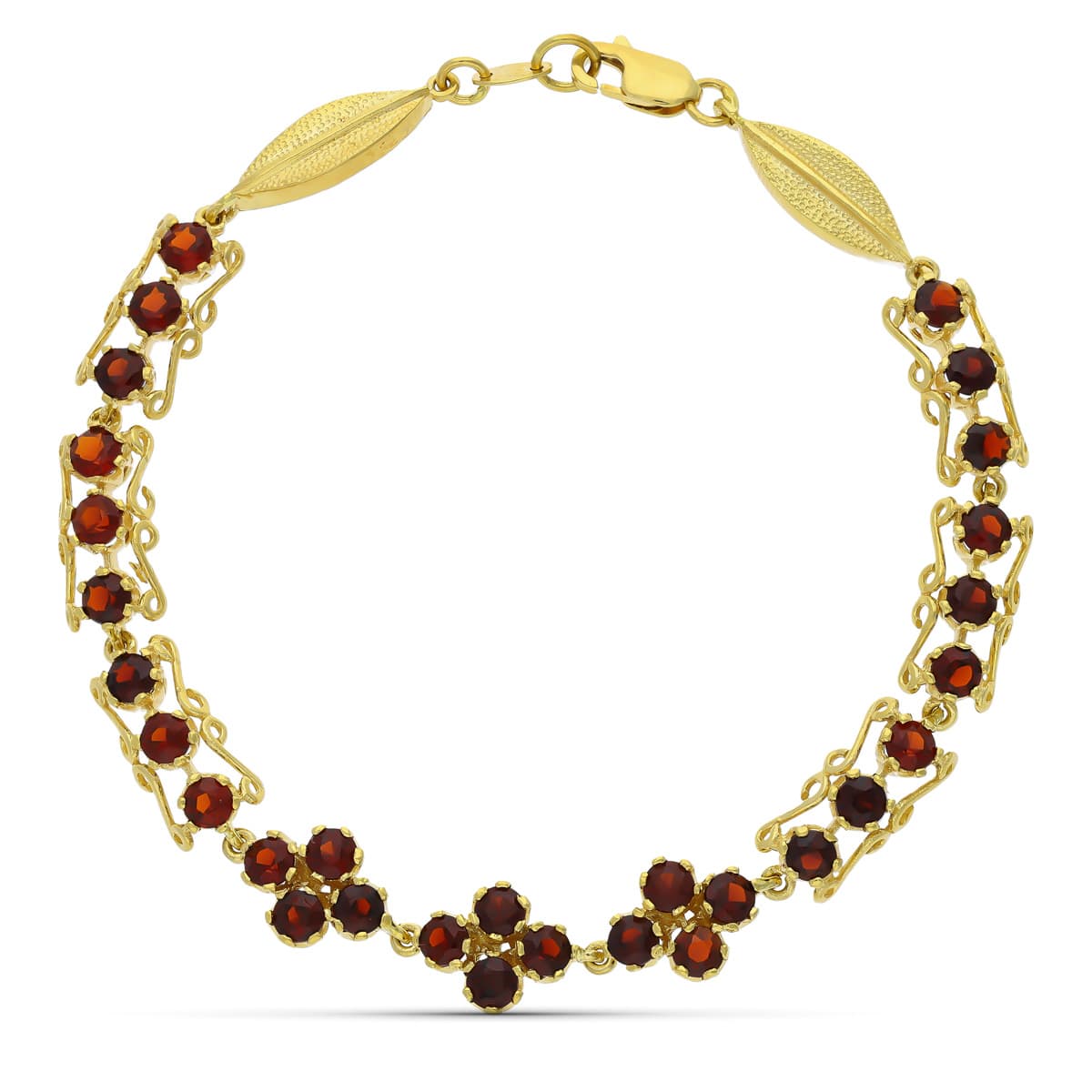 18K PULSERA ORO AMARILLO Y GRANATES