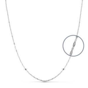 18K CADENA MACIZA  ORO BLANCO 45 CM 1.1 MM