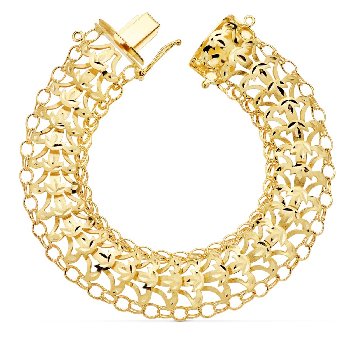 18K PULSERA PRINCESA 20.5 CM ANCHO 16 MM 18.95 GR
