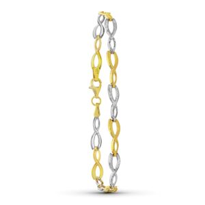 a18k PULSERA ORO BICOLOR HUECA