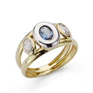 18K SORTIJA ORO BICOLOR CIRCONITA