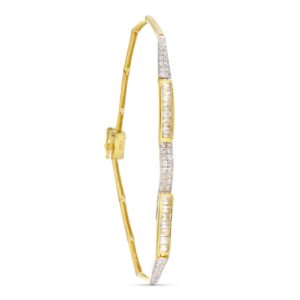 18K PULSERA ORO BICOLOR CON CIRCONITAS 20 CM