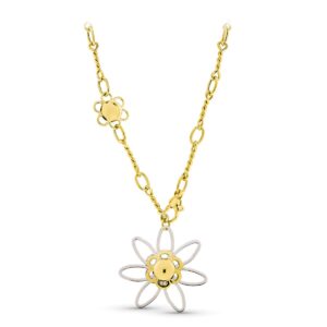 18K GARGANTILLA ORO BICOLOR ESTRELLA GRANDE