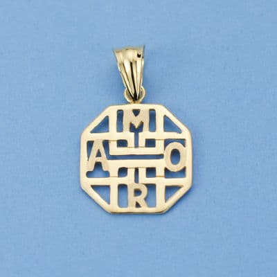 18K COLGANTE ORO AMARILLO AMOR CALADO 19X15 MM