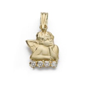 18K SILUETA ANGEL CIRCONITAS 15X10 MM