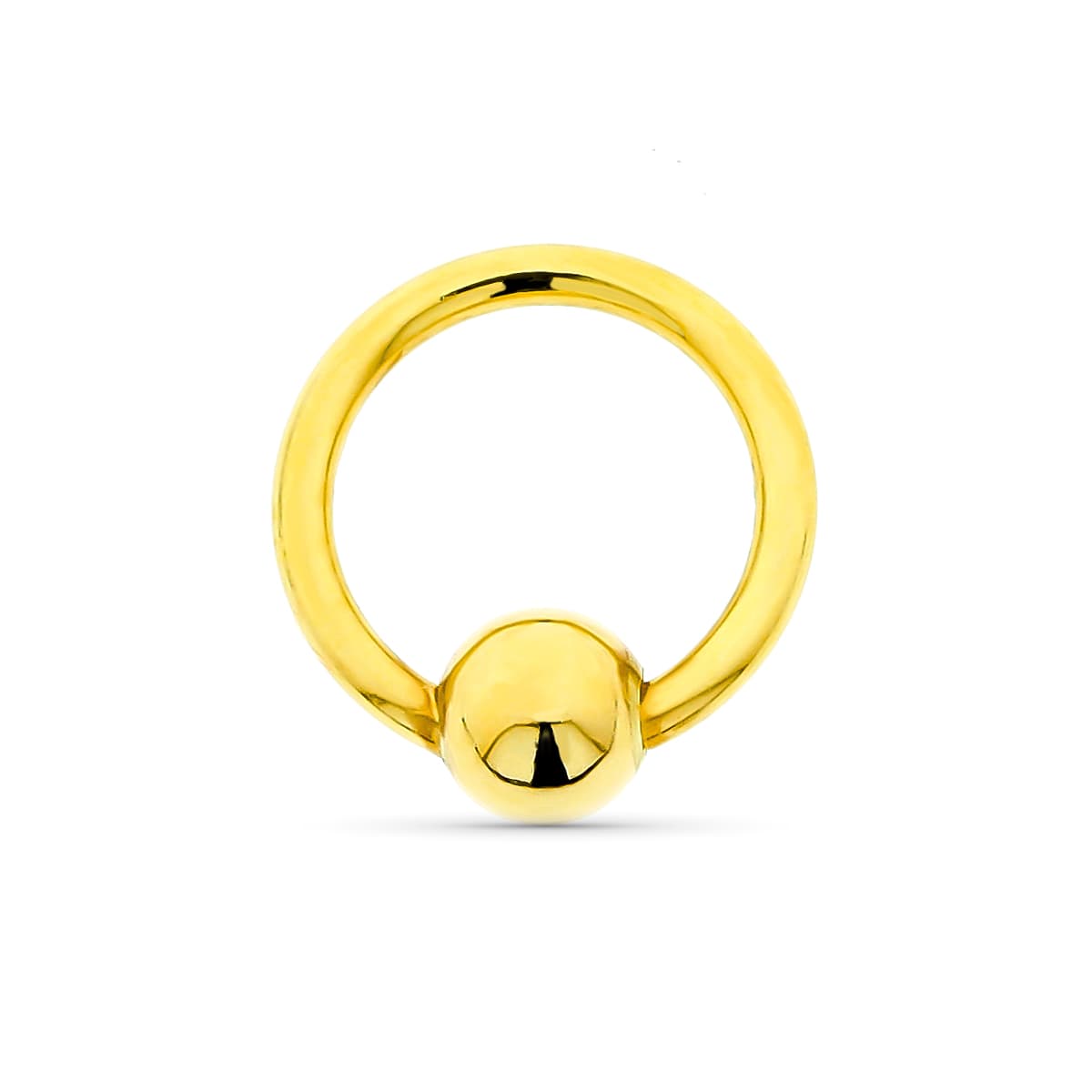 18K PIERCING ORO AMARILLO ARO 1.2X8 MM BOLA 4 MM