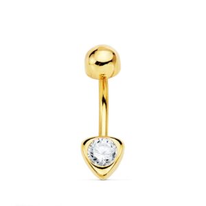 18K PIERCING OMBLIGO ORO AMARILLO CHATON TRIANGULO 5X5 MM CIERRE 4.5 MM 18K PIERCING OMBLIGO ORO AMARILLO CHATON TRIANGULO 5X5 MM CIERRE 4.5 MM