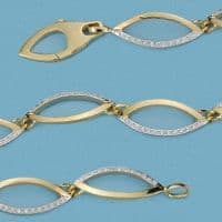 18K PULSERA BICOLOR ESLABONES
