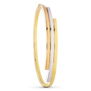 18K PULSERA RIGIDA ORO TRICOLOR