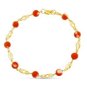 18K PULSERA ORO AMARILLO JAULA CORAL FINO JAPONES 5.5 MM 19 CM 18K PULSERA ORO AMARILLO JAULA CORAL FINO JAPONES 5.5 MM 19 CM