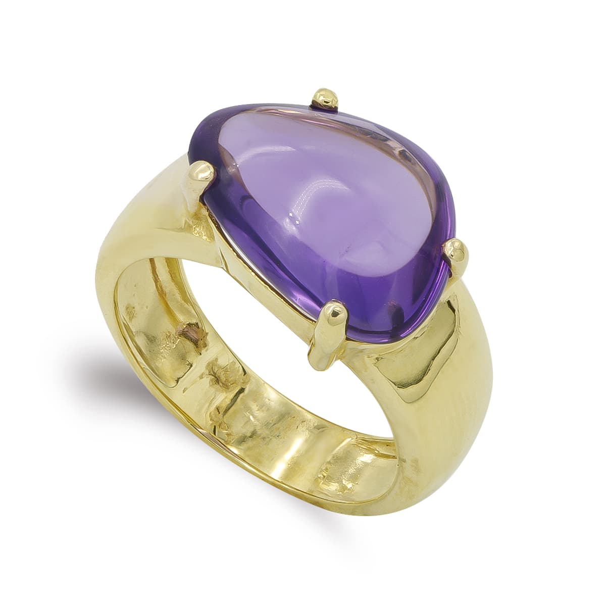 18K SORTIJA ORO AMARILLO Y AMATISTA