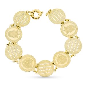 18K PULSERA ORO AMARILLO MONEDA LASER. 20 CM