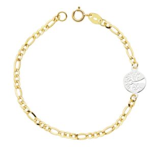18K PULSERA BICOLOR 3X1ARBOL VIDA 14CM 1.05G
