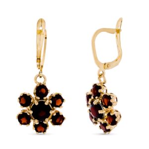 18K PENDIENTES ORO AMARILLO LARGOS GRANATE 16X13 MM