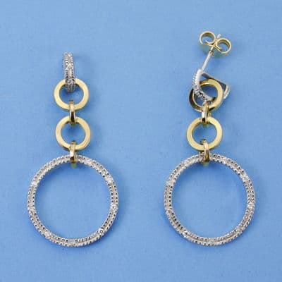 18K PENDIENTES BICOLOR 41X19 MM