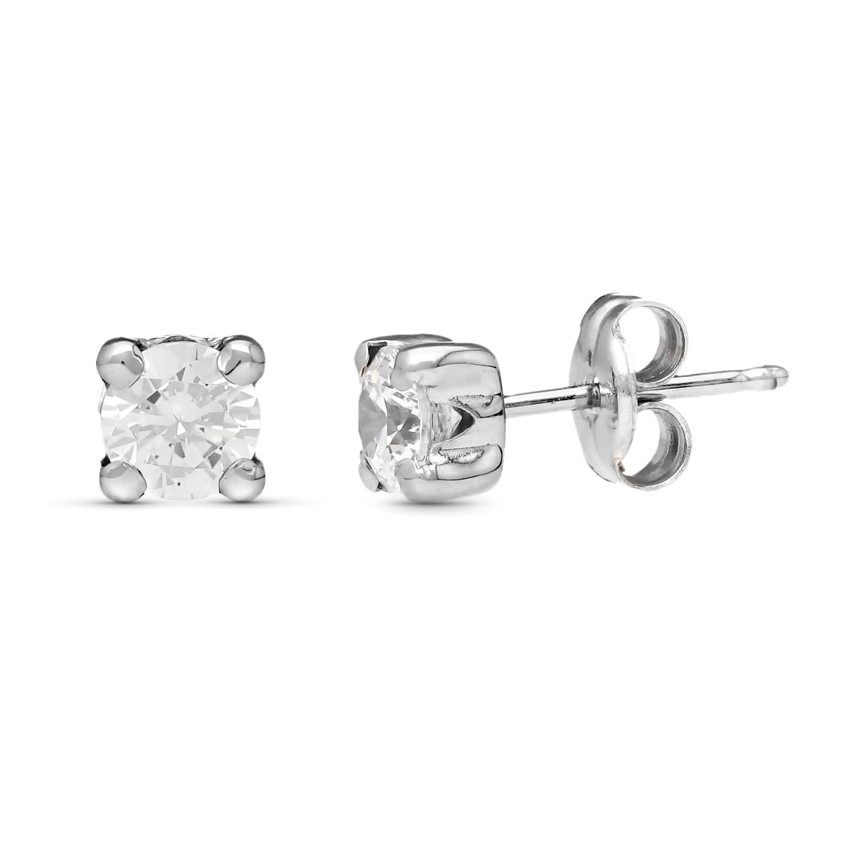 18K PENDIENTES ORO BLANCO GARRAS 4X4 MM