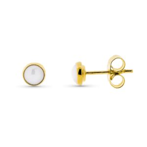 18K PENDIENTES ORO AMARILLO CHATON PIEDRA 4 MM 18K PENDIENTES ORO AMARILLO CHATON PIEDRA 4 MM