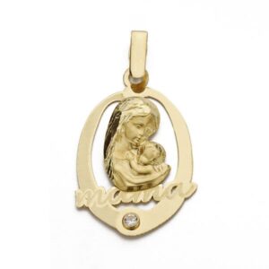 18K COLGANTE MADRE LASER. 29X17 MM