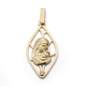 18K MEDALLA VIRGEN MADRE 30X15 MM