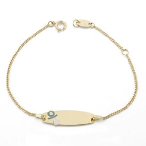 18K ESCLAVA CHUPETE ESMALTE 14 CM