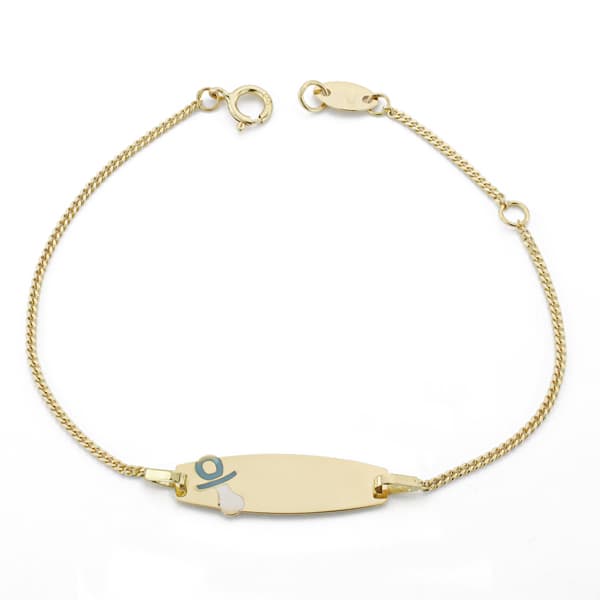 18K ESCLAVA CHUPETE ESMALTE 14 CM