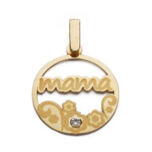 18K COLGANTE MADRE REDONDO CIRCONITA 18 MM