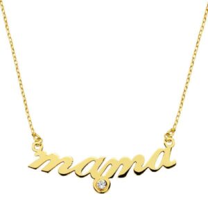 18K GARGANTILLA ORO AMARILLO MAMA CIRCONITA CADENA 45CM