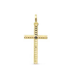 18K CRUZ TALLADA 21X12 MM