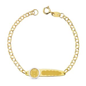 18K ESCLAVA ORO AMARILLO HUNGARA RELOJ Y CHAPA 12.5 CM