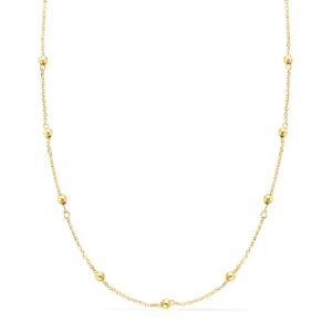 18K CADENA MACIZA CON BOLAS LISAS 3MM 50CM