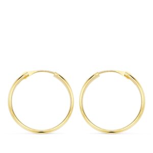18K AROS ORO AMARILLO MEDIA CAÑA LIGEROS 20X3 MM