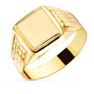 18K SELLO ORO AMARILLO CABALLERO HUECO LATERAL BRILLO. CABEZA 10X9 MM 18K SELLO ORO AMARILLO CABALLERO HUECO LATERAL BRILLO. CABEZA 10X9 MM