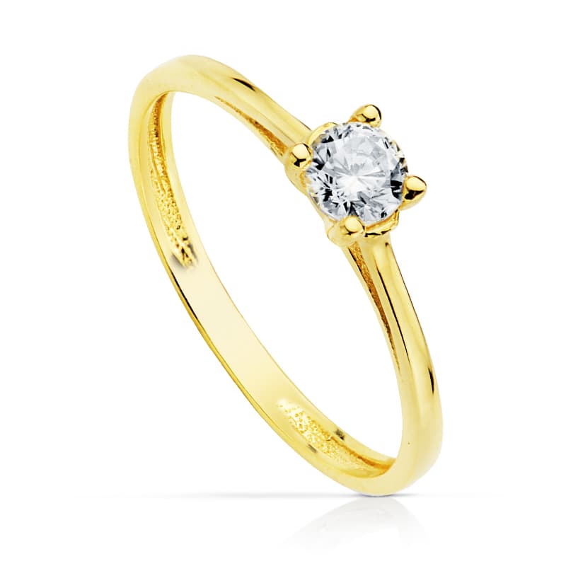18K SOLITARIO ORO AMARILLO 4 MM