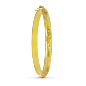 18K PULSERA ORO AMARILLO 1/2 CAÑA LABRADA OVALADA 6.5MM 18K PULSERA ORO AMARILLO 1/2 CAÑA LABRADA OVALADA 6.5MM
