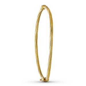 18K PULSERA RIGIDA ORO AMARILLO OVAL GALLON PICADO