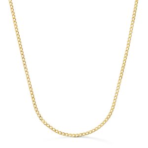 18K CADENA ORO AMARILLO BARBADA HUECA ANCHO: 2MM LARGO: 50CM