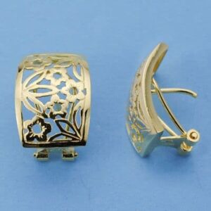 18K PENDIENTES FLORES 18X13 MM