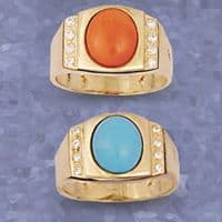 18K SORTIJA CORAL O TURQUESA OVAL 18K SORTIJA CORAL O TURQUESA OVAL