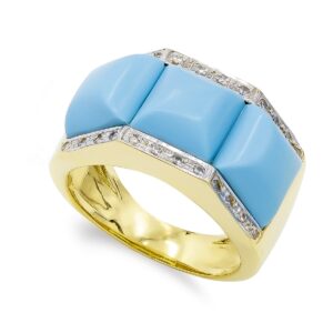 18K SORTIJA ORO AMARILLO TURQUESA Y CIRCONTAS 18K SORTIJA ORO AMARILLO TURQUESA Y CIRCONTAS