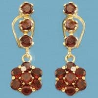 18K PENDIENTES LARGOS GRANATES