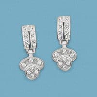 18K PENDIENTES ORO BLANCO Y CIRCONITAS