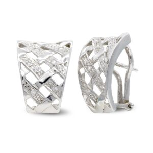 18K PENDIENTES ORO BLANCO Y CIRCONITAS CIERR OMEGA 18K PENDIENTES ORO BLANCO Y CIRCONITAS CIERR OMEGA